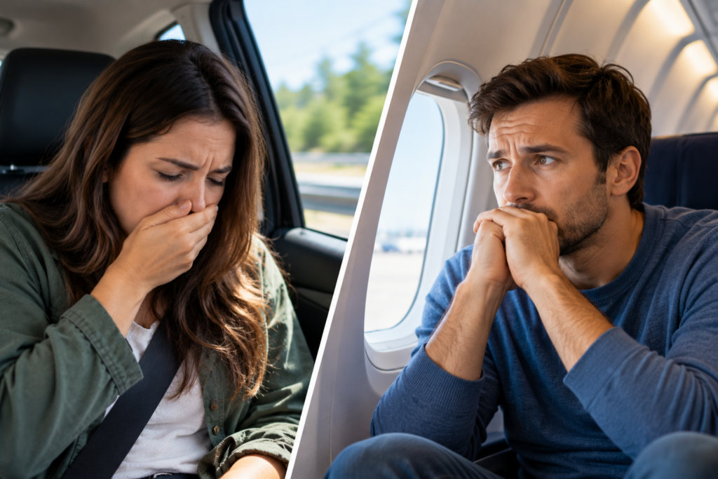 motion sickness, travel anxiety, travel nausea, motion sickness symptoms, Jet-Avert